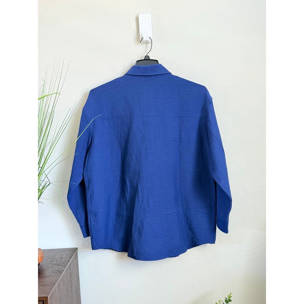 Madewell Super Oversized Shirt Jacket NN969 Blue Gauze Button Down - Picture 2 of 7